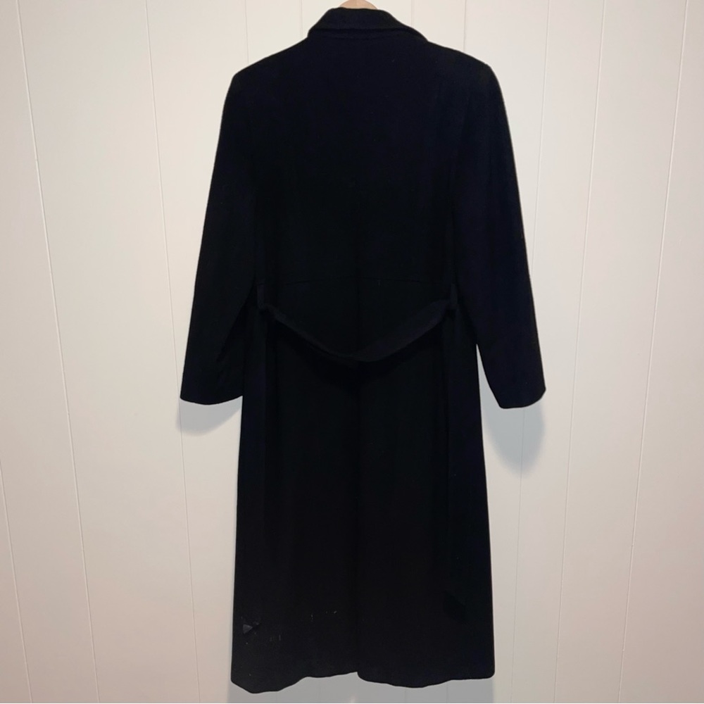 Albert Nipon Long Line Black Wool & Cashmere Coat - image 4